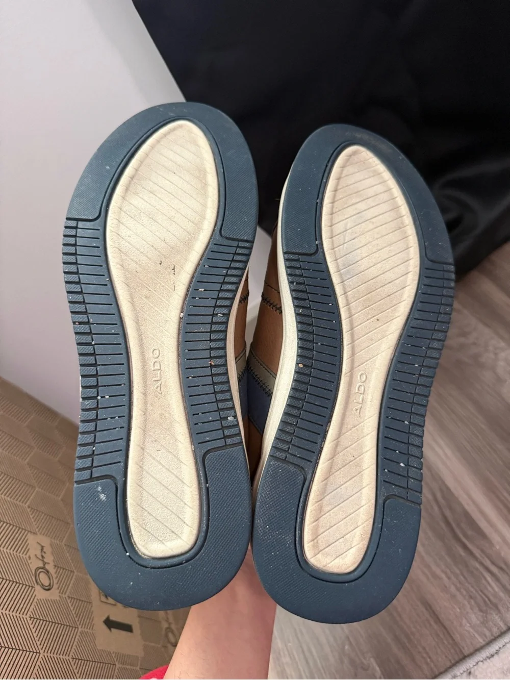 Aldo Brown Sneakers with Navy Side Stripe